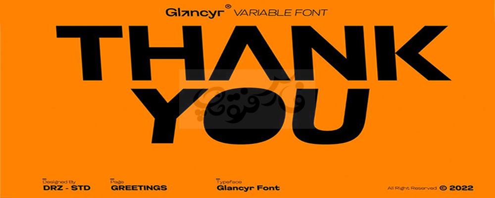 فونت انگلیسی Glancyr